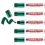 edding 850 permanent marker - groen - 5 stiften - beitelpunt 5-15 mm