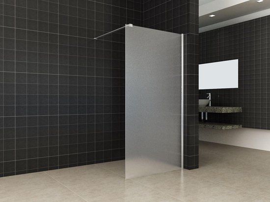 Wiesbaden Frosted inloopdouche 100x200cm - 10mm - Matglas - Chroom profiel