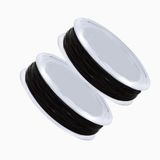 FYACCD 2 stuks spoel 0,8 mm elastisch sieradendraad rubberdraad, kristal elastisch koord, sieradendraad, knutselkoord, zwart draad, voor doe-het-zelf, kralensieraden, armbanden, knutselen