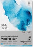 Winsor & Newton 6667010 Aquarelblok – 300 g/m² Watercolour Pad A4, koudgeperst, Grain fin, 50 vellen - Jumbo Blok