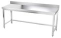 GOLDINOX Plan de travail en acier inoxydable, 1800 x 500 mm, avec crédence et renfort, PREMIUM