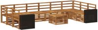 vidaXL - Buiten - bank - set - 11 - st - Naturel - Massief - Acacia - Hout
