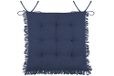 Lovely Casa Stoelkussen met franjes, marineblauw