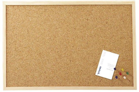 MAUL Cork Bulletin Board - 60 x 40 cm - Wood Frame
