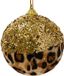 Kaemingk Boule d'arbre de Noël imprimé léopard or pailleté incassable 8 cm