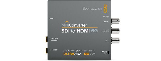Blackmagic Design Mini Converter - SDI to HDMI 6G - Video Signal Converter - 4096 x 2160 Pixels - Grey