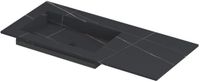 Wastafel INK Post Wastafel Keramische Slab Envelop Bak Links Zonder Kraangat - 1000x450x10 mm - Lauren Black Mat