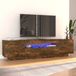 Maison Exclusive - Meuble TV avec éclairage LED, chêne fumé, 160x35x40 cm