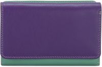 Mywalit Medium Tri-fold Portemonnee I Leer 14 cm - Dames - Horizontaal - Donkerpaars