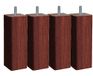 MARGOT Soft Scandinavisch vierkant, set van 4 poten, mahoniehout, hoogte 20 cm