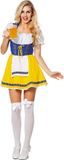 Wilbers Biermeisje outfit geel/blauw - Maat XXXL