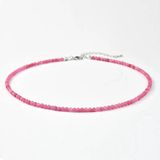 Yehwang Feline - Kralenketting - Natuursteen - Roze - 39 cm