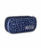 Seven Round Plus Big Pennenhouder voor school, charmante patch, pennenetui met interne organizer, elastische lussen, stof 100% eco-materiaal, Blauw, Eén maat, klassiek