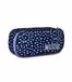 Seven Round Plus Big Pennenhouder voor school, charmante patch, pennenetui met interne organizer, elastische lussen, stof 100% eco-materiaal, Blauw, Eén maat, klassiek