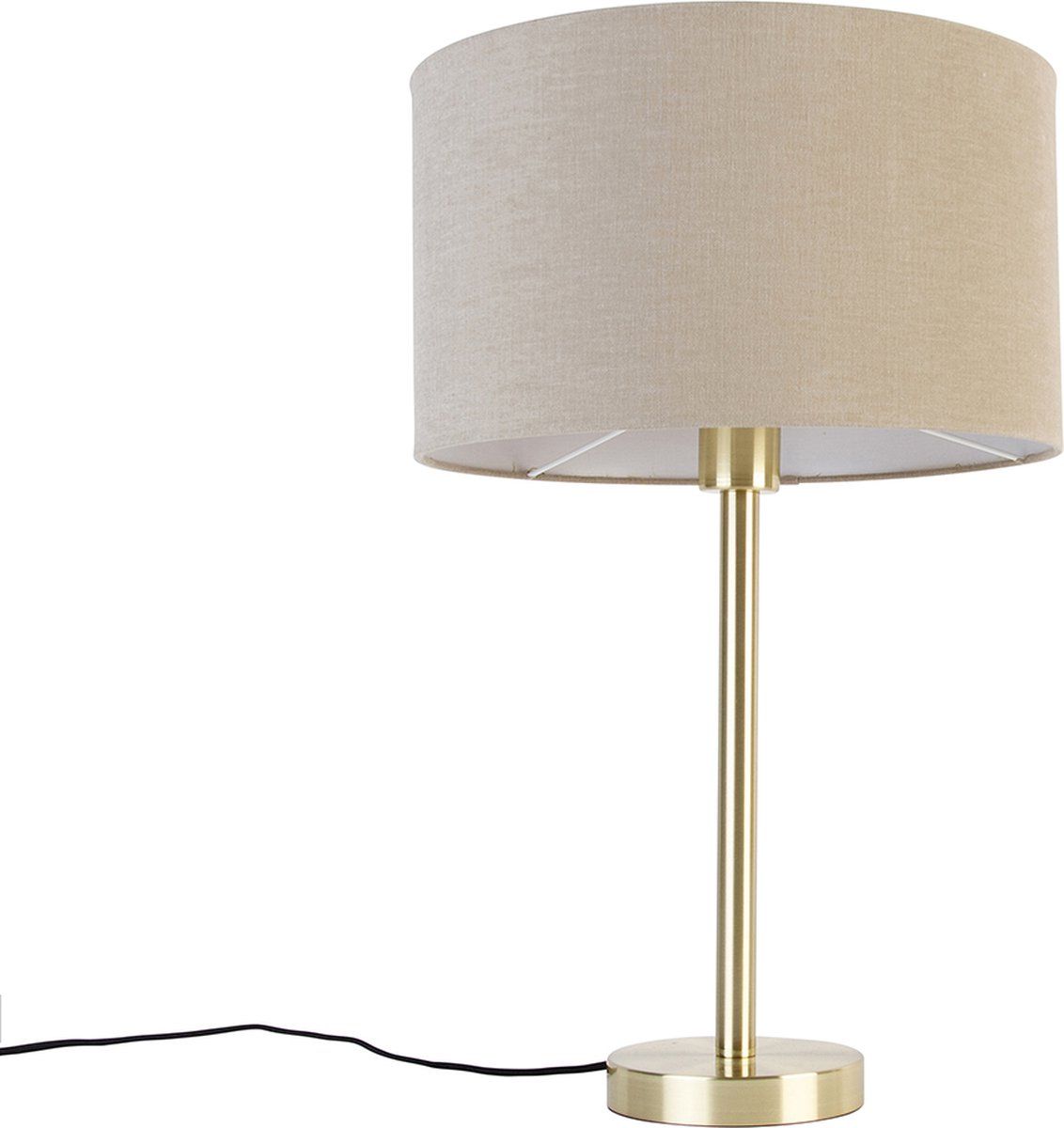 QAZQA Simplo Stof Tafellamp - Design - Goud/Messing - H 55 cm