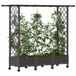 vidaXL Verhoogd bed met trellis en dak bruin 164 x 40 x 127 cm PP