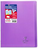 Clairefontaine 984405C Pak met 10 Geniete Schriften Koverbook Paars - 24x32 cm - 48 Pagina's Grote Ruitjes - Wit Papier 90 g - Polypro Omslag
