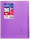 Clairefontaine 984405C Pak met 10 Geniete Schriften Koverbook Paars - 24x32 cm - 48 Pagina's Grote Ruitjes - Wit Papier 90 g - Polypro Omslag