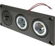 ProCar Einbausteckdose mit USB-C/A Doppelsteckdose + 2 Powersteckdosen