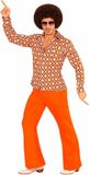 Widmann Milano Party Fashion Jaren 70 disco hemd Groovy geruit Oranje L/XL