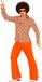 Widmann Milano Party Fashion Jaren 70 disco hemd Groovy geruit Oranje L/XL