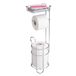 mDesign - Toiletrolhouder voor de badkamer - vrijstaand/met extra bergruimte voor 2 extra toiletrollen en handig schap/metaal - chroom