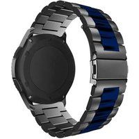 Armband SZSMART Roestvrijstalen verstelbare zwart en blauw voor Huawei Watch 3 Pro