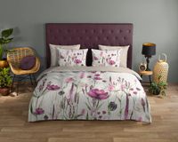 Duvet cover floral - 2 persons 200x200/220 cm - Sand - 100% Coton renforcé