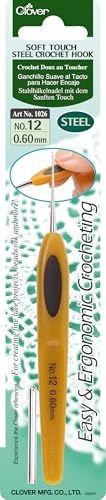 Clover 1026 Soft Touch Staal Haaknaald: 0.60mm, Veelkleurig