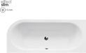 Badland AVITA SLIM hoekbad 180 x 80 cm links wit zonder zijpaneel