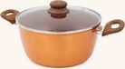 Livington Copper & Stone Pot Braadpan met deksel 24cm 4L
