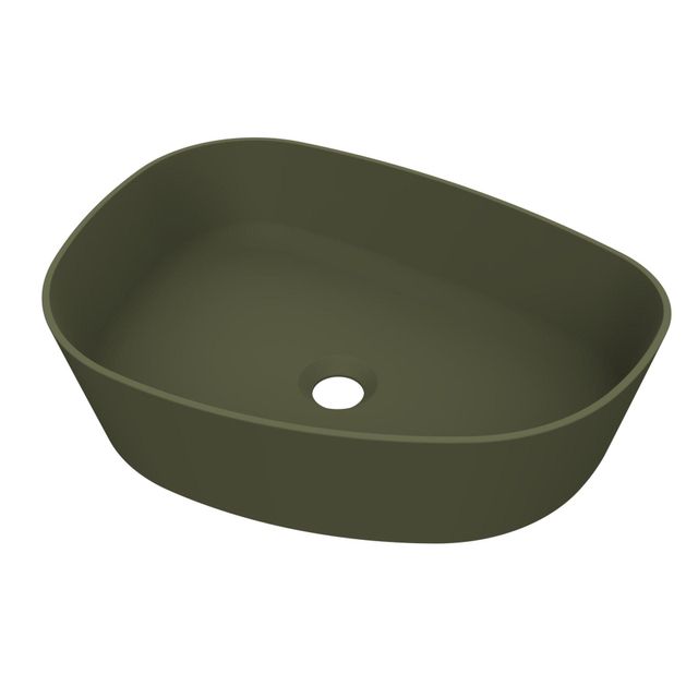 Arcqua Rocker Waskom - Opbouw - Organisch - Links - 50x37cm - Mat Groen