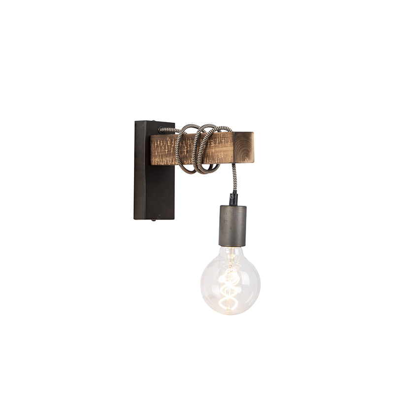 QAZQA Industriele wandlamp zwart - Gallow