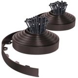 VOUNOT Flexibele gazonrand van kunststof, met 80 bevestigingsnagels, lengte 40 m, hoogte 5 cm, bruin