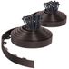 VOUNOT Flexibele gazonrand van kunststof, met 80 bevestigingsnagels, lengte 40 m, hoogte 5 cm, bruin