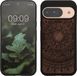 kwmobile hoesje geschikt voor Google Pixel 9 / Pixel 9 Pro - Hoesje met bumper - hout - In donkerbruin Indian Sun design