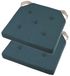 Stof Textile stoelkussen DUO - 2x - marine blauw - 38 x 38 x 4 cm