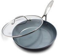 Greenpan Valencia Pro Hard Geanodiseerd Gezonde Keramische Antiaanbak, 26 cm Koekenpan met deksel, PFAS-vrij, Inductie, Vaatwasserbestendig, Ovenbestendig, Grijs