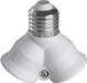 Heitronic Douille adaptateur E27 vers 2x E27 230V 60W Blanc