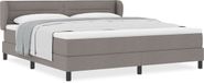 vidaXL Boxspringbed met hoofdeinde taupe 180 x 200 cm stof