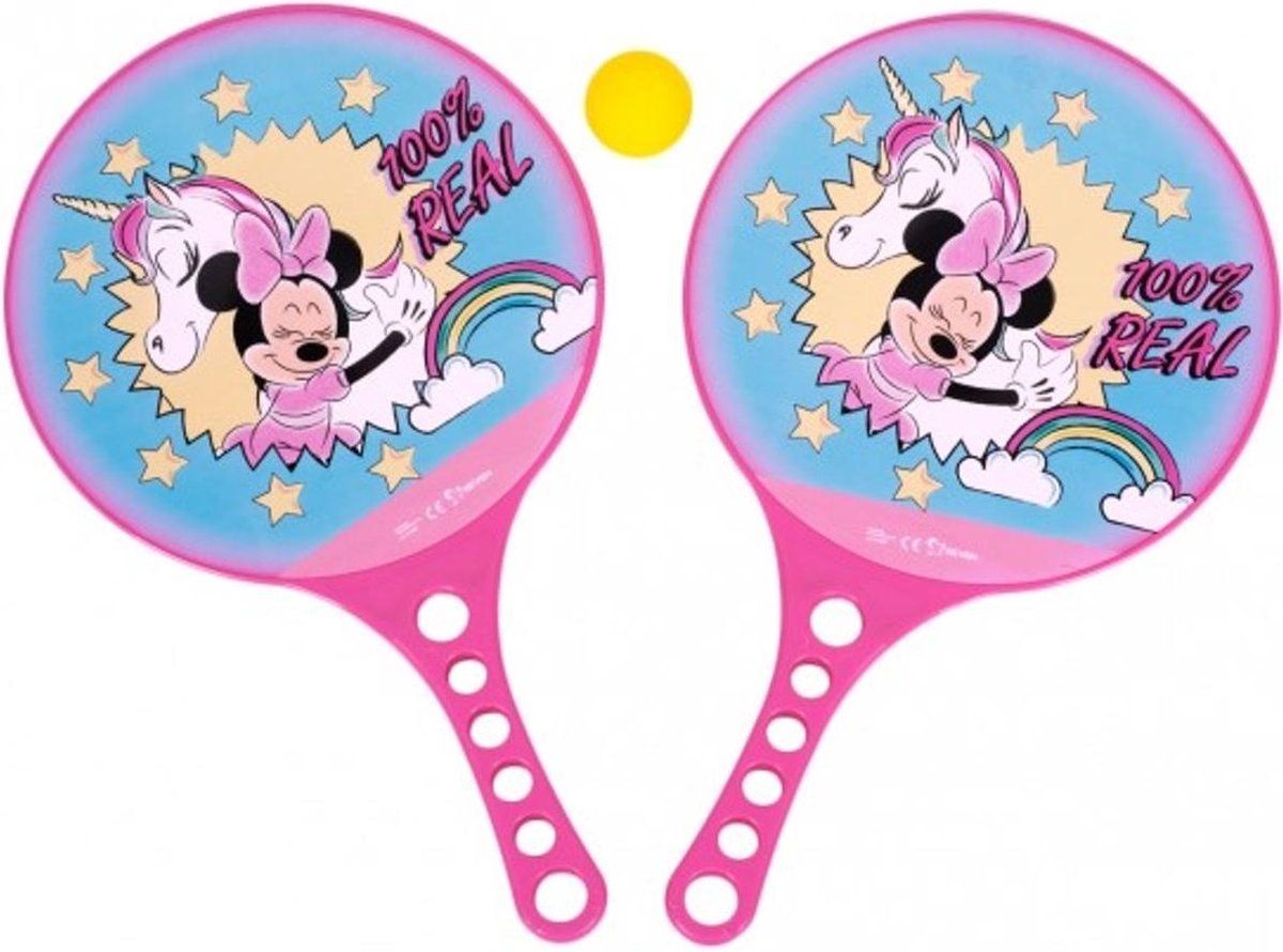 Disney Minnie Mouse Strand Tennisset - Blauw/Roze