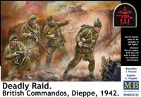 Master Box Modelbouwpakket Militaire voertuigen - 35252 Deadly Raid - WWII Britse Commandos Dieppe 1942 - 4 Figuren Plastic - 1:35 - Modelbouw