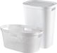 Curver Infinity Recycled Wasmand met deksel 60L + Wasmand 40L - Wit