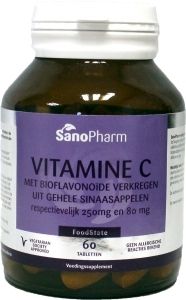 Sanopharm Vitamine c 250 mg & bioflavonoiden 80 mg 60tab