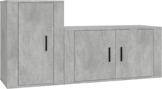 vidaXL 2-delige Tv-meubelset Bewerkt Hout Betongrijs