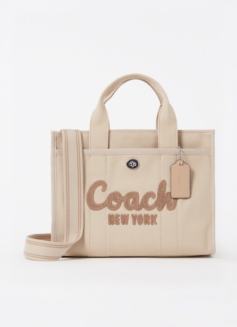 Coach Cargo Handtas Canvas Logo Leer