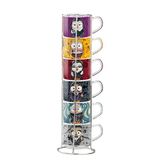 Egan Set van 6 espressokopjes Imp. The Addams Family + Metalrack