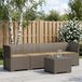 vidaXL Canapé de jardin 4 places avec coussins aspect rotin PP gris clair