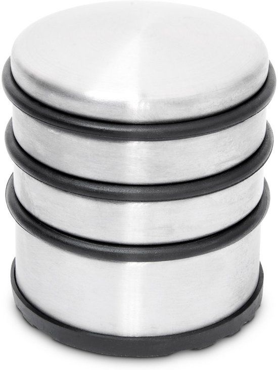 Relaxdays Deurstopper - Edelstaal - Zwart/Zilver