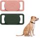 kwmobile Bluetooth tracker houder voor Xiaomi SmartTag - Siliconen hoesje voor hond en kat - Smart Tag houder voor halsband - Set van 1 donkergroen / oudroze